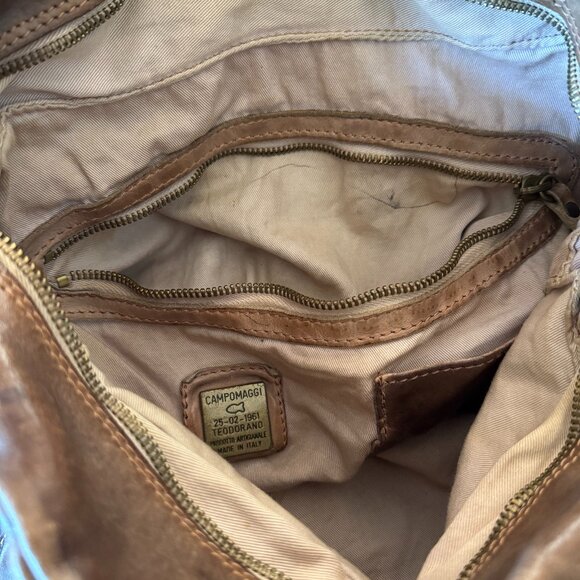 Campomaggi Brown Leather Studded Hand Bag - Picture 6 of 9